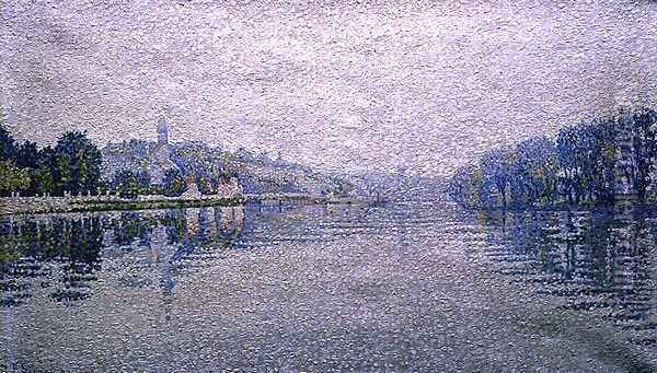 View of the Seine at Herblay, 1889 Oil Painting - Paul Signac