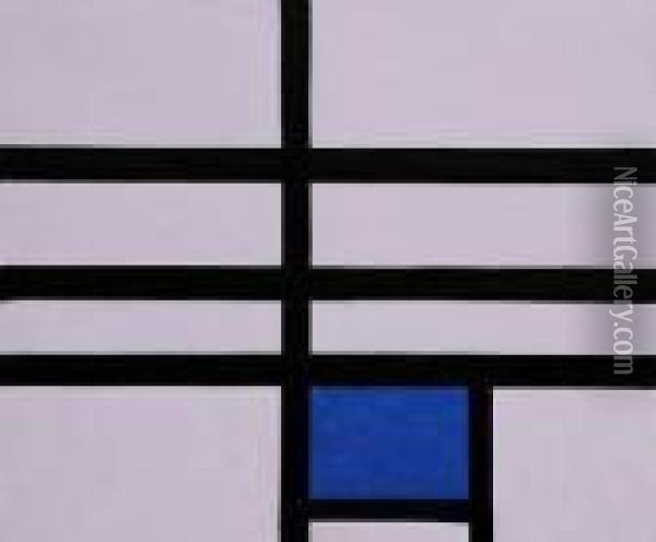 Composition With Blue Oil Painting - Piet Mondrian