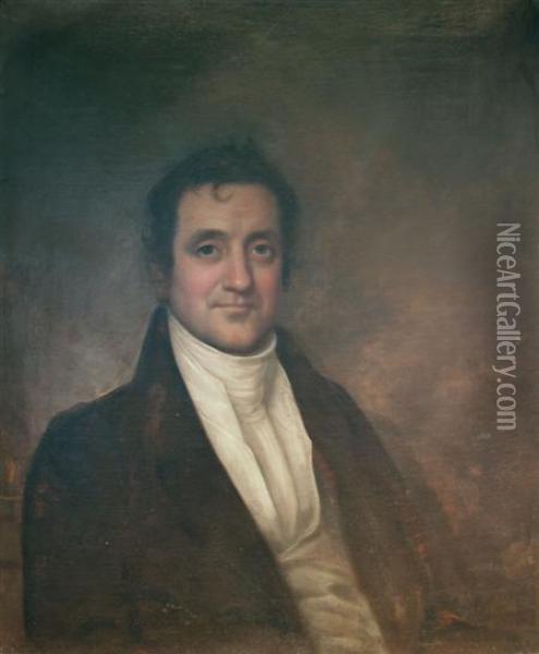 Portrait Of Joseph Curtis Oil Painting - John Wesley Jarvis