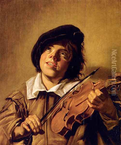 Boy Playing A Violin Oil Painting - Frans Hals