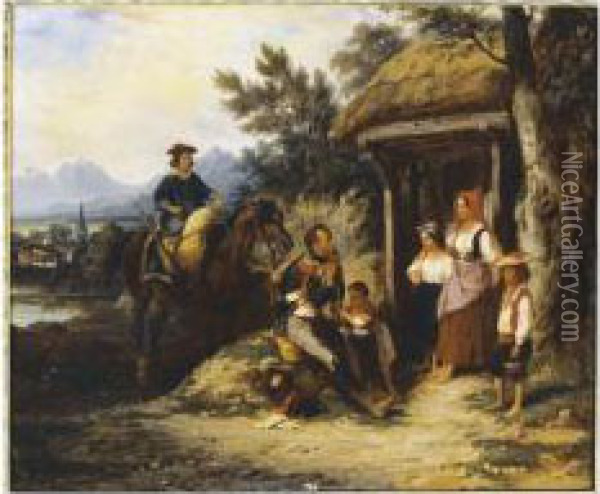 Le Repos Du Soldat Oil Painting - Joseph-Louis Hippolyte Bellange