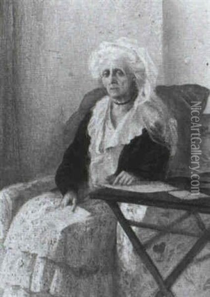 Portrait Of Mrs. Hamlyn, Clovelly Court, Devon Oil Painting - Rex John Whistler