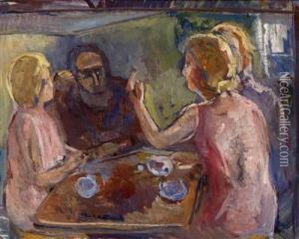 Abraham Und Die Drei Engel Oil Painting - Broncia Koller-Pinell