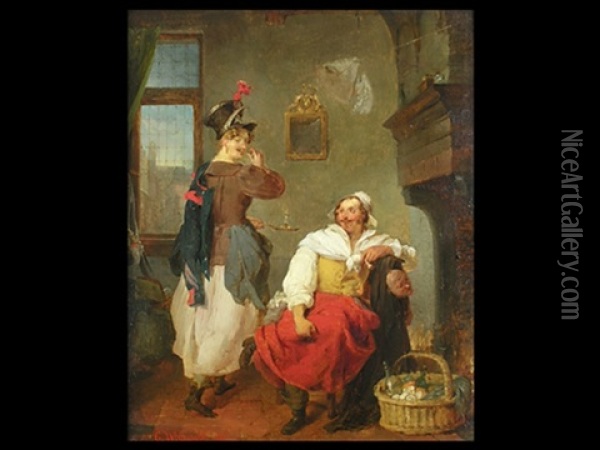 Die Komodianten Oil Painting - Bogdan (Gotfrid) Pavlovich Villevalde