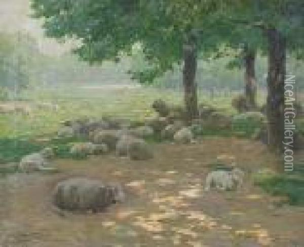 Sheep In Pasture Oil Painting - Edward Henry Potthast