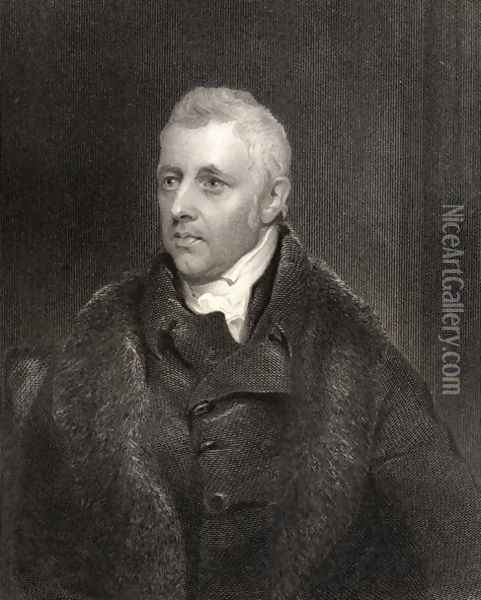 Dudley Ryder, 1st Earl of Harrowby, engraved by Henry Robinson 1796-1871, from National Portrait Gallery, volume IV, published c.1835 Oil Painting - Thomas Phillips