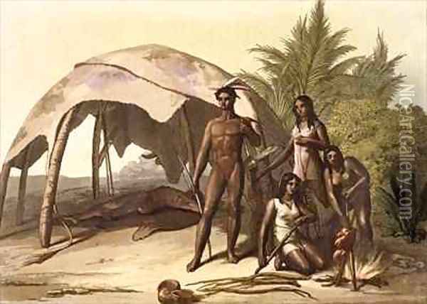 The Charrua Indians of Uruguay Oil Painting - Gallo Gallina