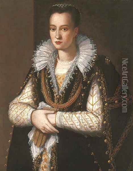 Portrait of a noblewoman Oil Painting - Alessandro Allori
