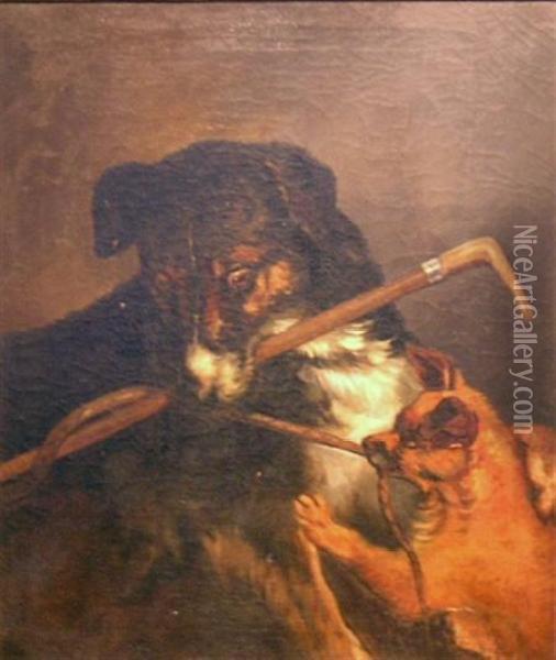 Tug Of War Oil Painting - Landseer, Sir Edwin