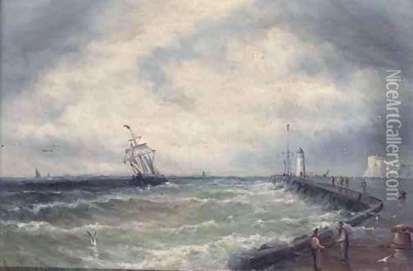 Returning to harbour Oil Painting - Gustave de Breanski