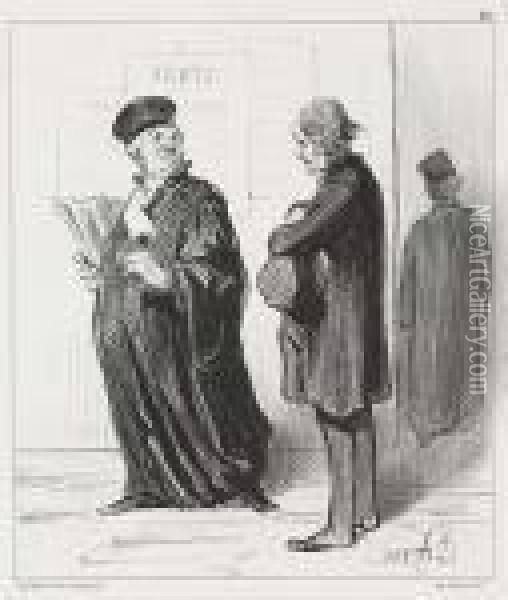 Mon Cher Monsieur, Il M'est Absolument Impossible De Plaider Votreaffair Oil Painting - Honore Daumier