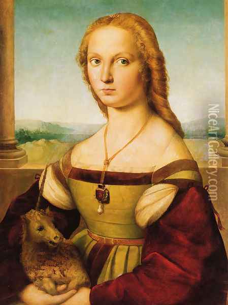 Lady with a Unicorn Oil Painting - Raffaelo Sanzio