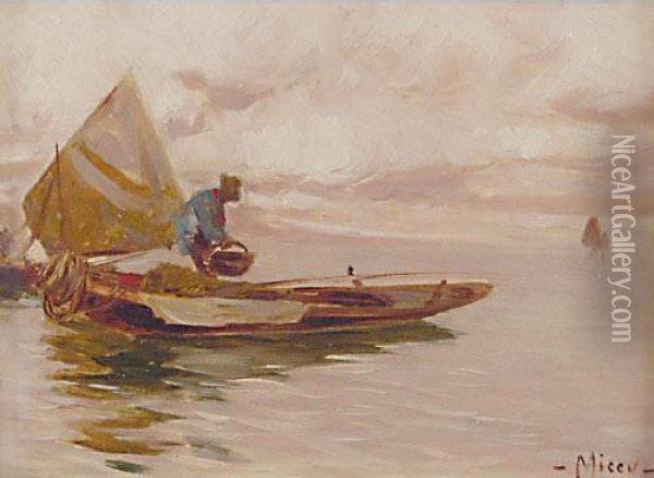 Pescatore Oil Painting - Giuseppe Miceu