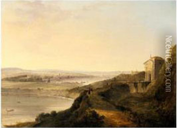 View Of Falmouth From Pendennis Castle, Cornwall Oil Painting - James George Philp