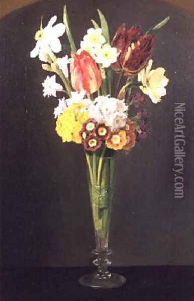 Vase of Flowers, 1828 Oil Painting - Jorgen Roed