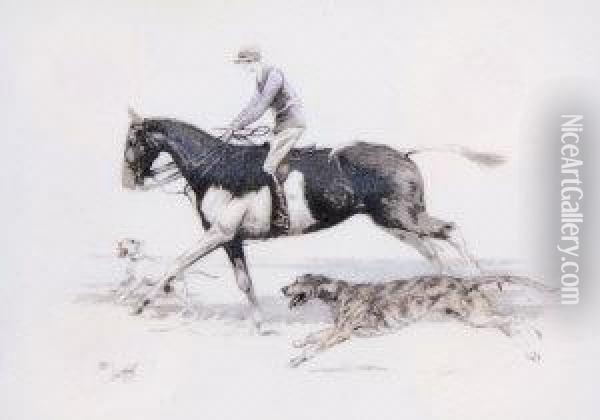 Riding Out Oil Painting - Cecil Charles Aldin