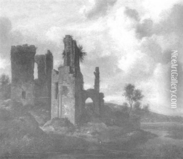 Landschaft Mit Ruine Oil Painting - Jacob Salomonsz van Ruysdael