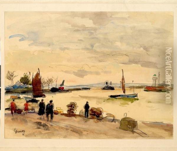 Sortie Du Port D'honfleur Oil Painting - Paul-Elie Gernez