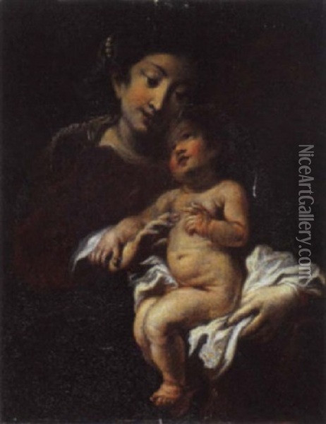 Madonna Con Bambino Oil Painting - Daniel Seghers
