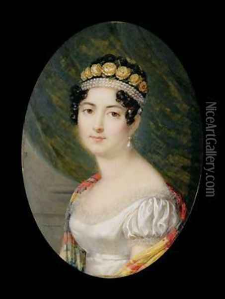 Portrait Miniature of the Empress Josephine Oil Painting - Andre Leon (Mansion) Larue