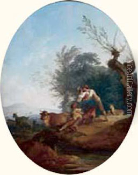 Frivolites Champetres Oil Painting - Philip Jacques de Loutherbourg