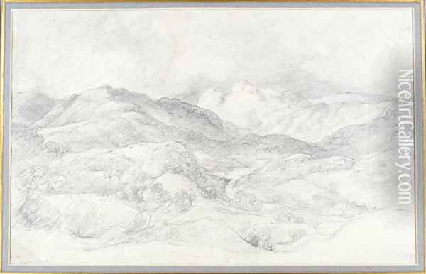 Langdale Pikes from Elterwater, 4th September 1806 Oil Painting - John Constable