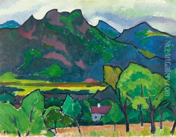 Gebirge Oil Painting - Adolf Erbsloeh