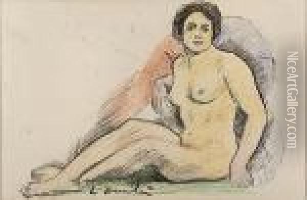 Nude Study Oil Painting - George Leslie Hunter