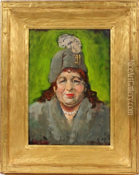 Portrait Of Woman Oil Painting - George Benjamin Luks