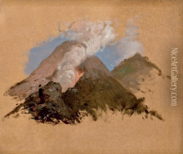Etude De Volcan Oil Painting - Pierre Oliver Joseph Coomans