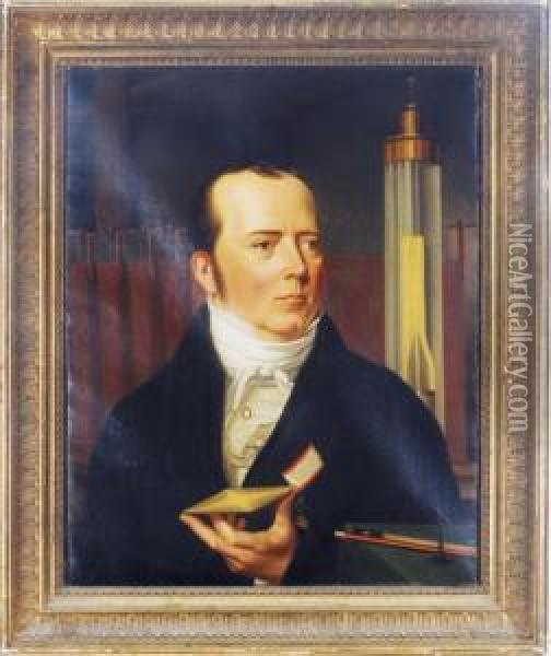 Portrait Of Hans Christian Orsted Oil Painting - Christoffer Wilhelm Eckersberg