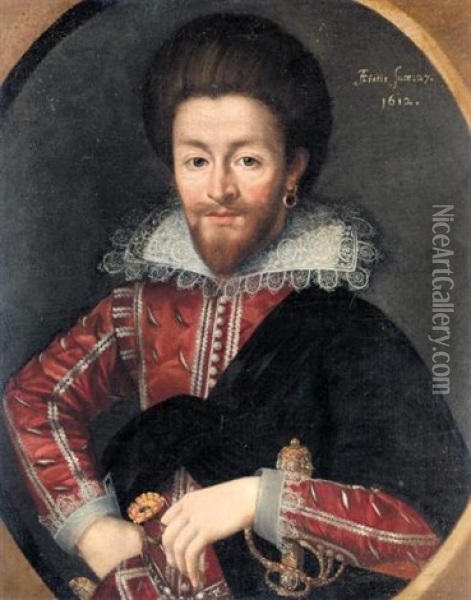 Portrait Of A Gentleman Oil Painting - Marcus Gerards the Younger