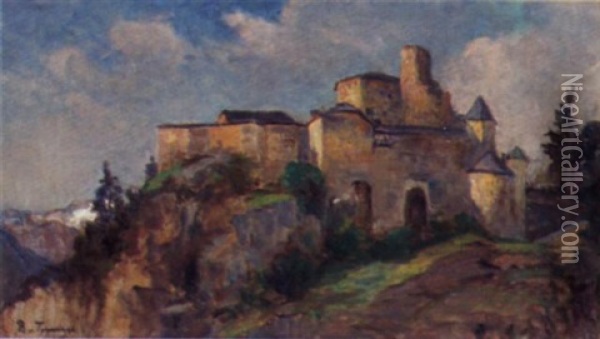 Eine Burg In Tirol (?) Oil Painting - Bertha von Tarnoczy