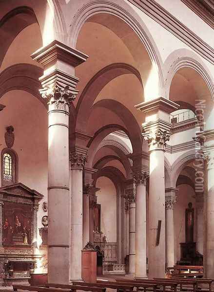 Interior of the church Oil Painting - Filippo Brunelleschi
