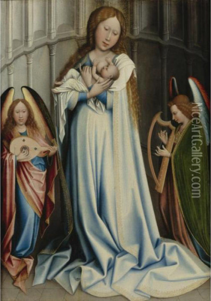 The Virgin And Child In An Apse Oil Painting - Maitre De Flemalle