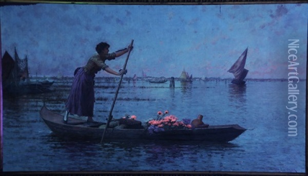 Venetian Market Girl Oil Painting - Walter Blackman