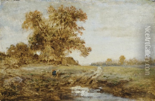 Paysage Au Grand Arbre Oil Painting - Theodore Rousseau