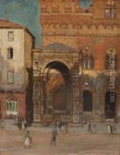 Italienische Stadtvedute Oil Painting - Heinrich Hermanns