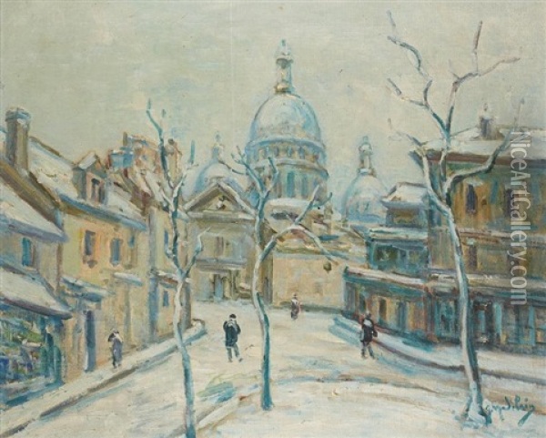 Vue De Montmartre Oil Painting - Gustave Madelain