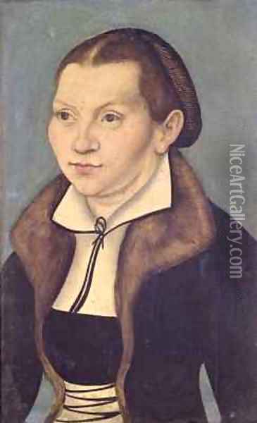 Portrait of Katherine von Bora 1499-1552 Oil Painting - Lucas The Elder Cranach