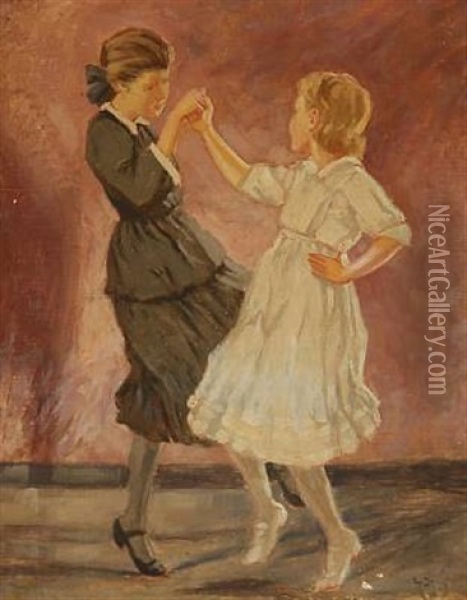 Dancing Children Oil Painting - Luplau Janssen