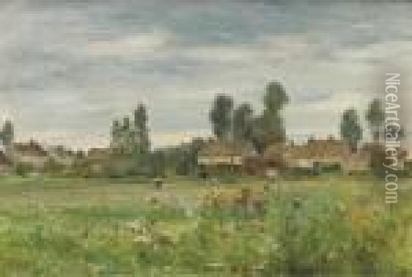 View Of A Village Oil Painting - Walter Parson Shaw Griffin
