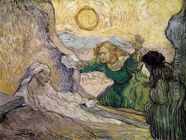 The Raising Of Lazarus (after Rembrandt) Oil Painting - Vincent Van Gogh