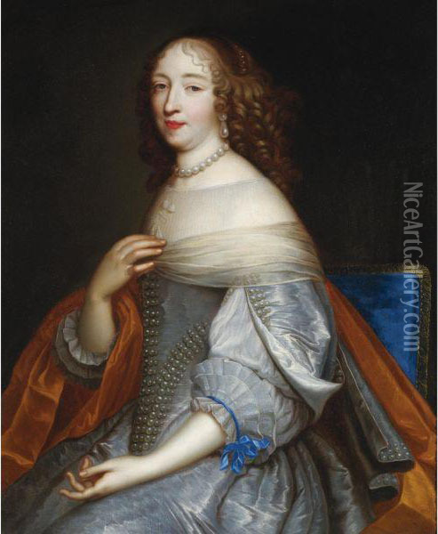 Portrait Of Catherine-charlotte De Gramont, Princess Of Monaco(1639-1678) Oil Painting - Jean Nocret I