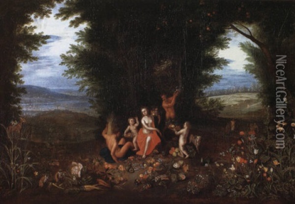 Allegorie De La Terre Oil Painting - Ferdinand van Kessel