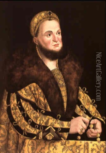 Portrait D'un Riche Personnage Oil Painting - Lucas Cranach the Elder