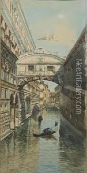 Veduta Di Venezia Oil Painting - H. Biondetti