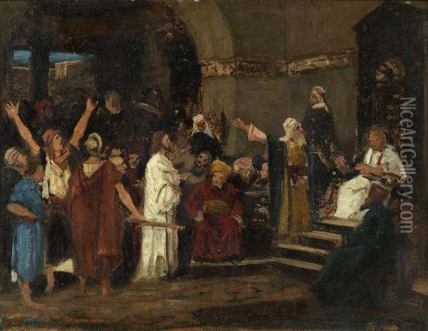Studie Zu Christus Vor Pilatus Oil Painting - Michael Munkacsy