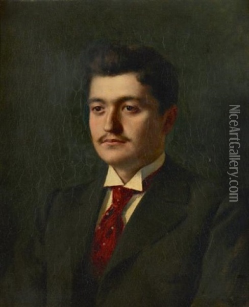 Portrait De Monsieur Gravier Oil Painting - Antonio De La Gandara