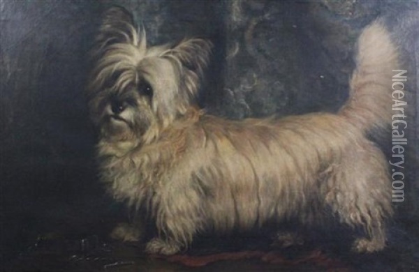 Portrait Of A Terrier Oil Painting - Nellie Hadden